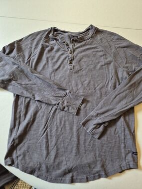 Good Man Brand Long Sleeve Henley - Gray